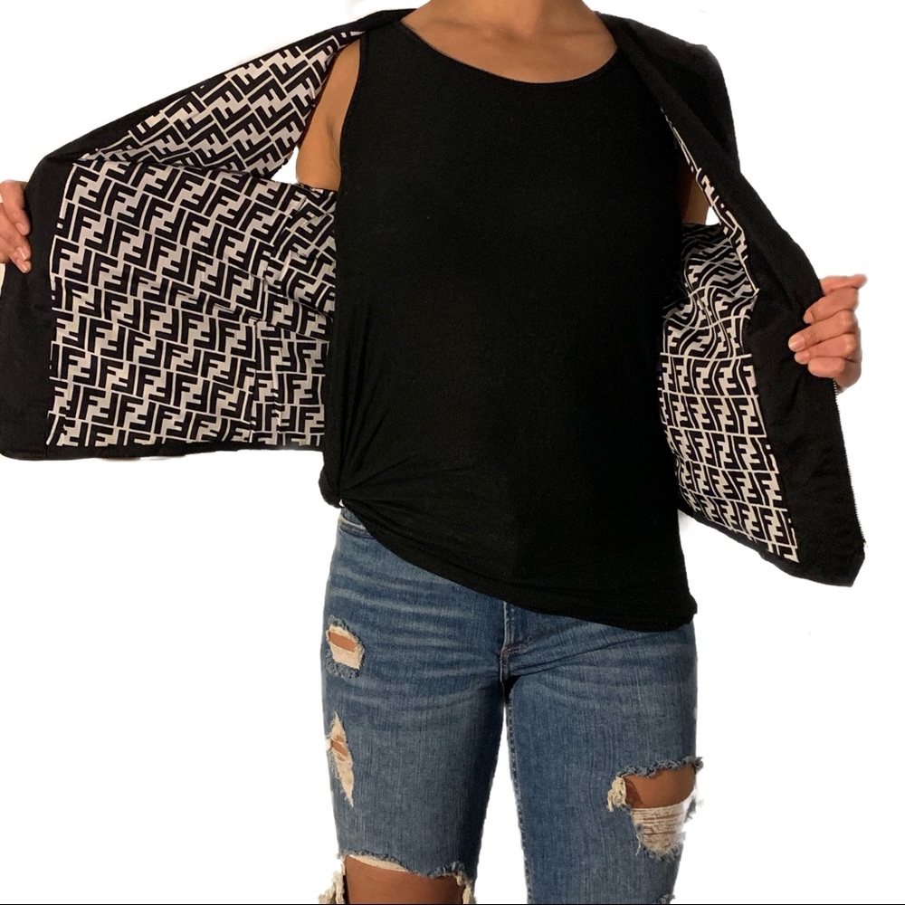 FENDI FF MONOGRAM LOGO VEST, SMALL